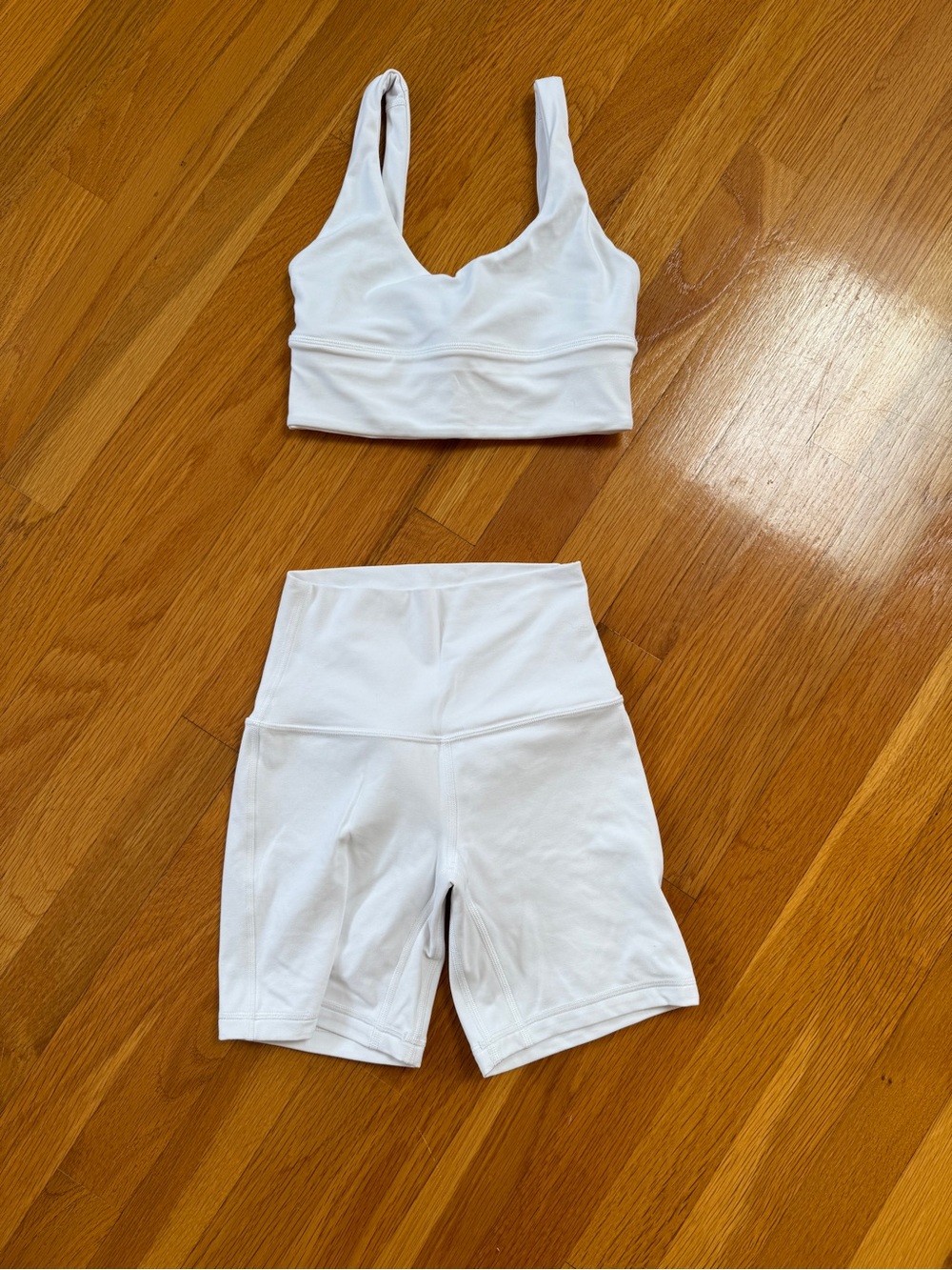lululemon align White Shorts & Sport Bra Set